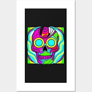 Skull abstract color - Classic Vintage Summer Posters and Art